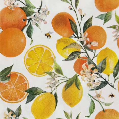 PAW Serwetki papierowe PAW Citrus with bees 33x33 cm 20 szt wielokolorowe