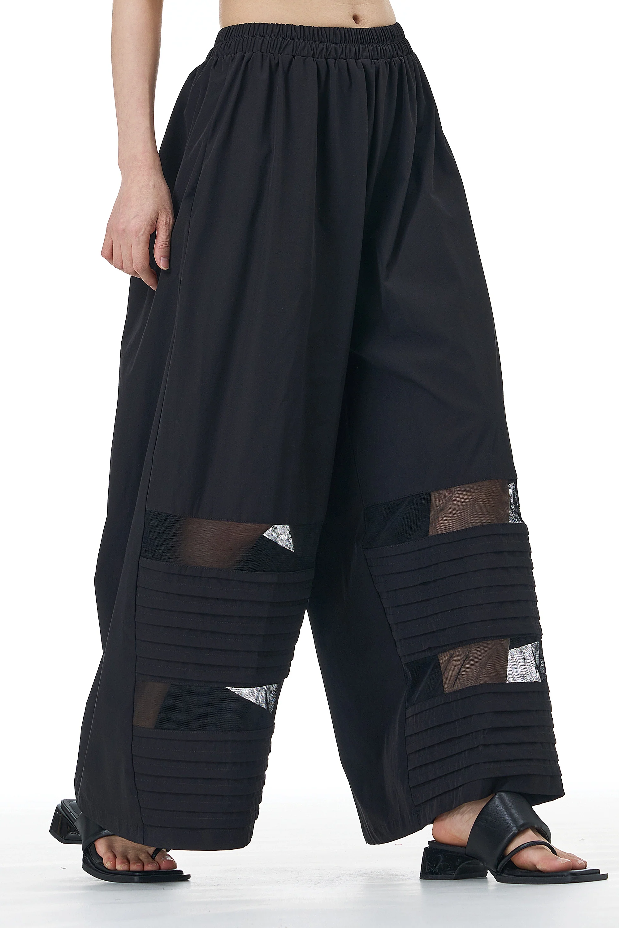 Rory Black Pleated Wide Leg Trousers