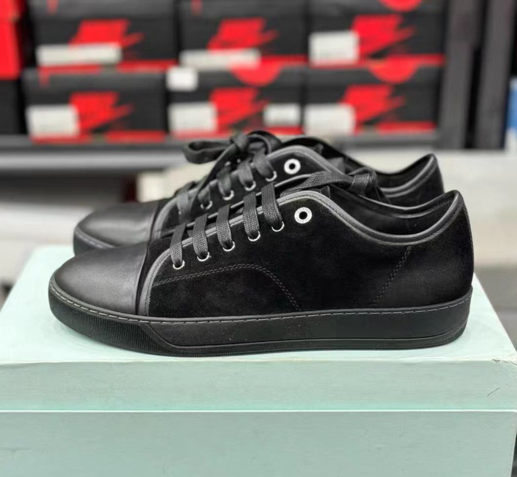 Lanvin Black DBB1 Leather & Suede Sneakers