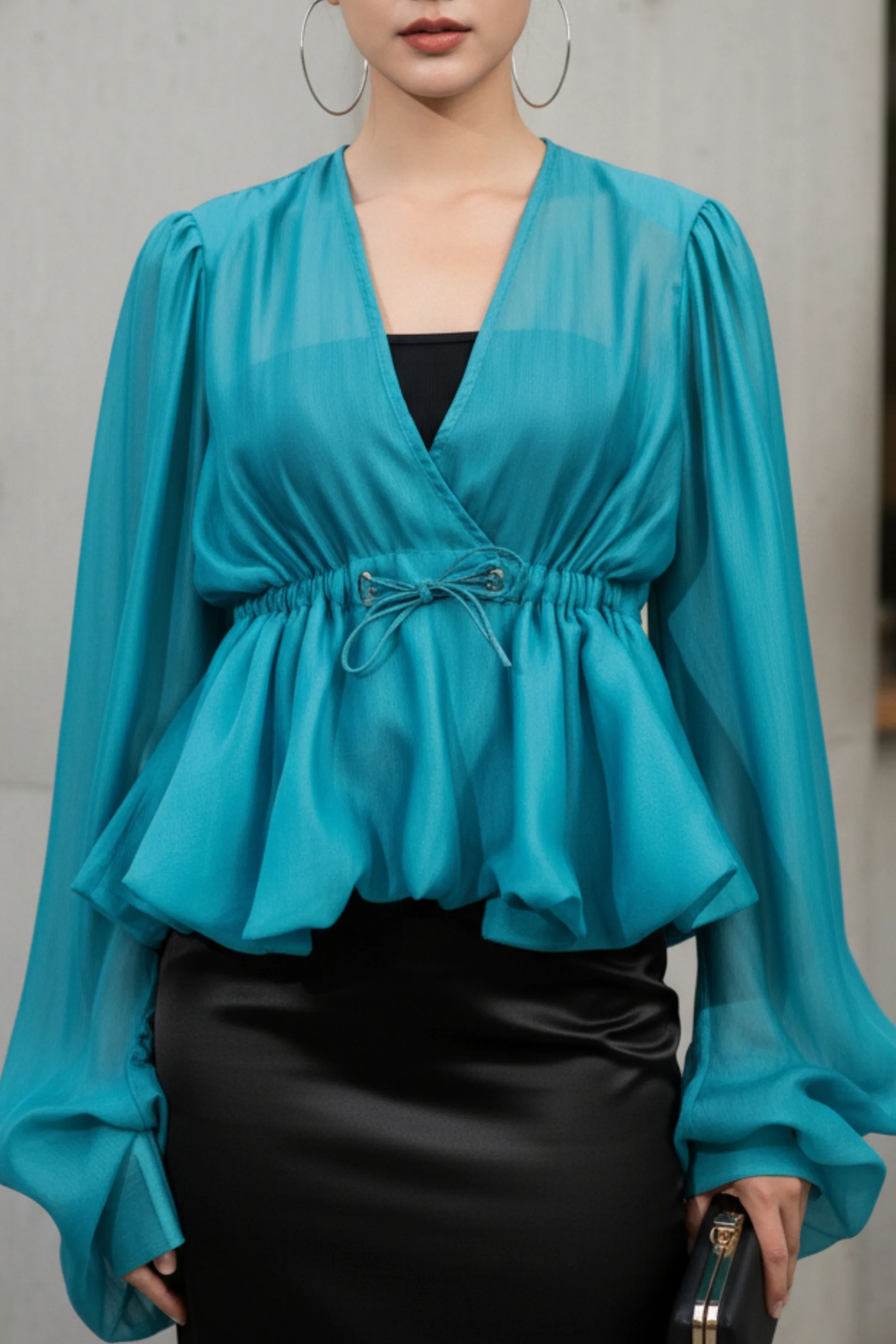 French Blue Sheer Top