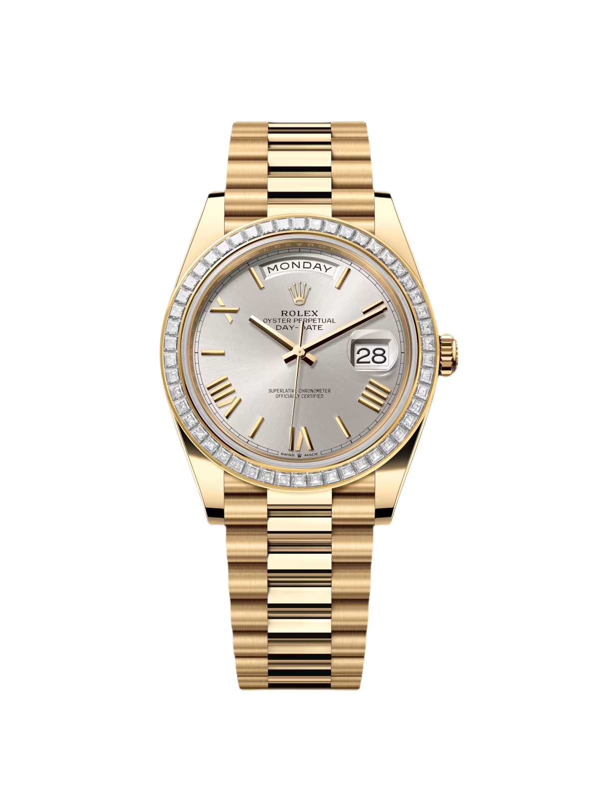 [2026 Mirror Grade]RLX Day-Date 40mm 228398TBR-0006 Silver Dial President Watch