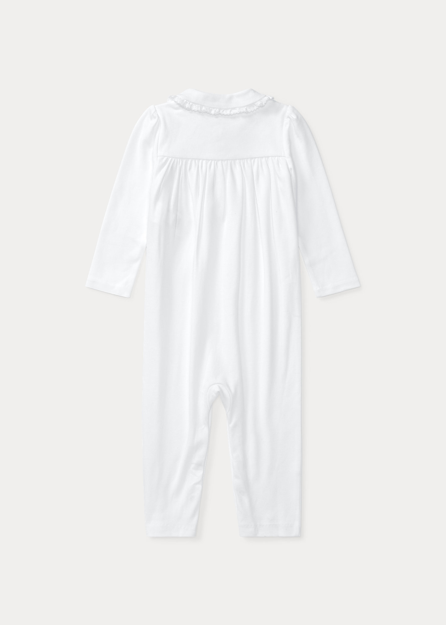 Ruffle-Trim Cotton Coverall