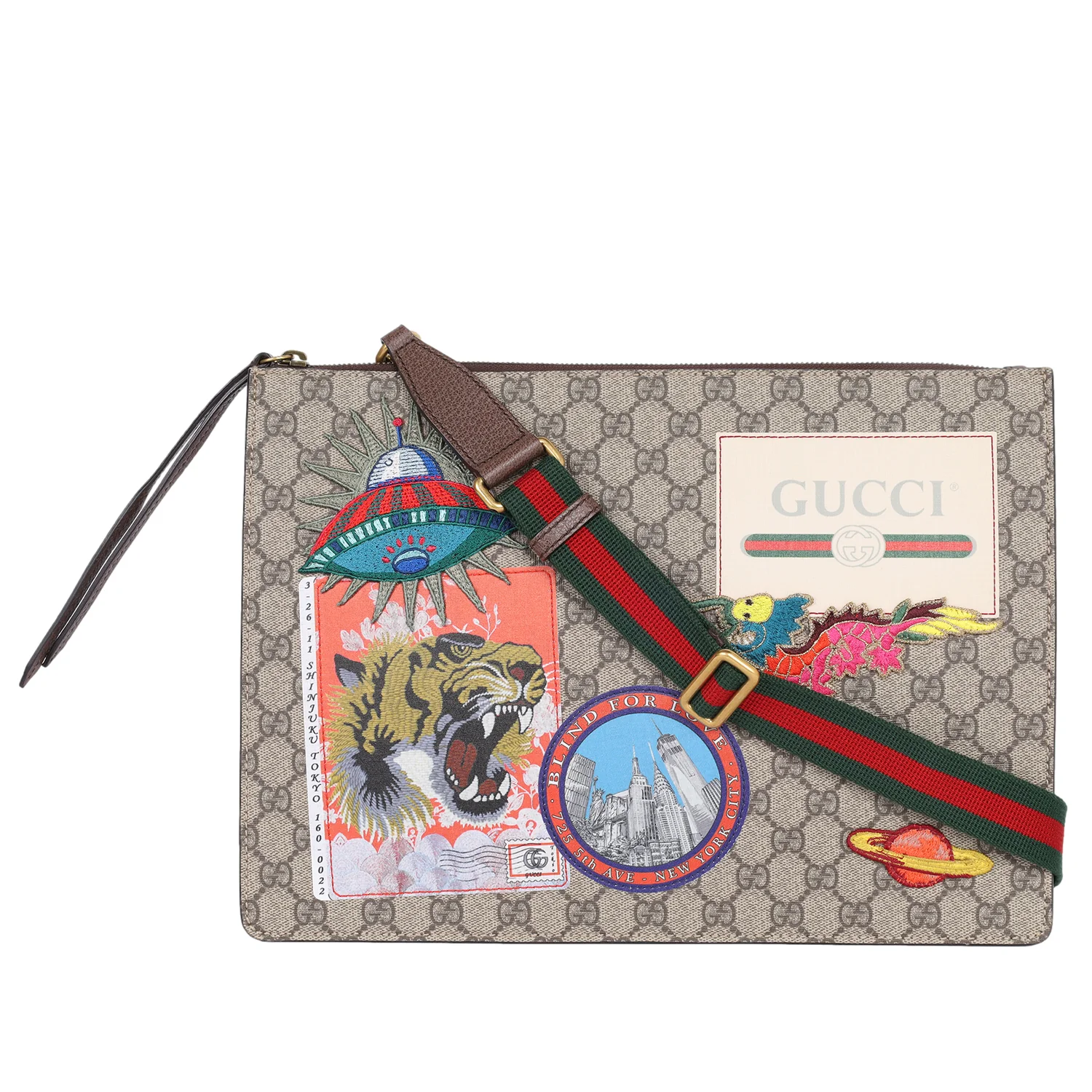 GG Supreme Messenger Courrier Blind for Love Crossbody Bag