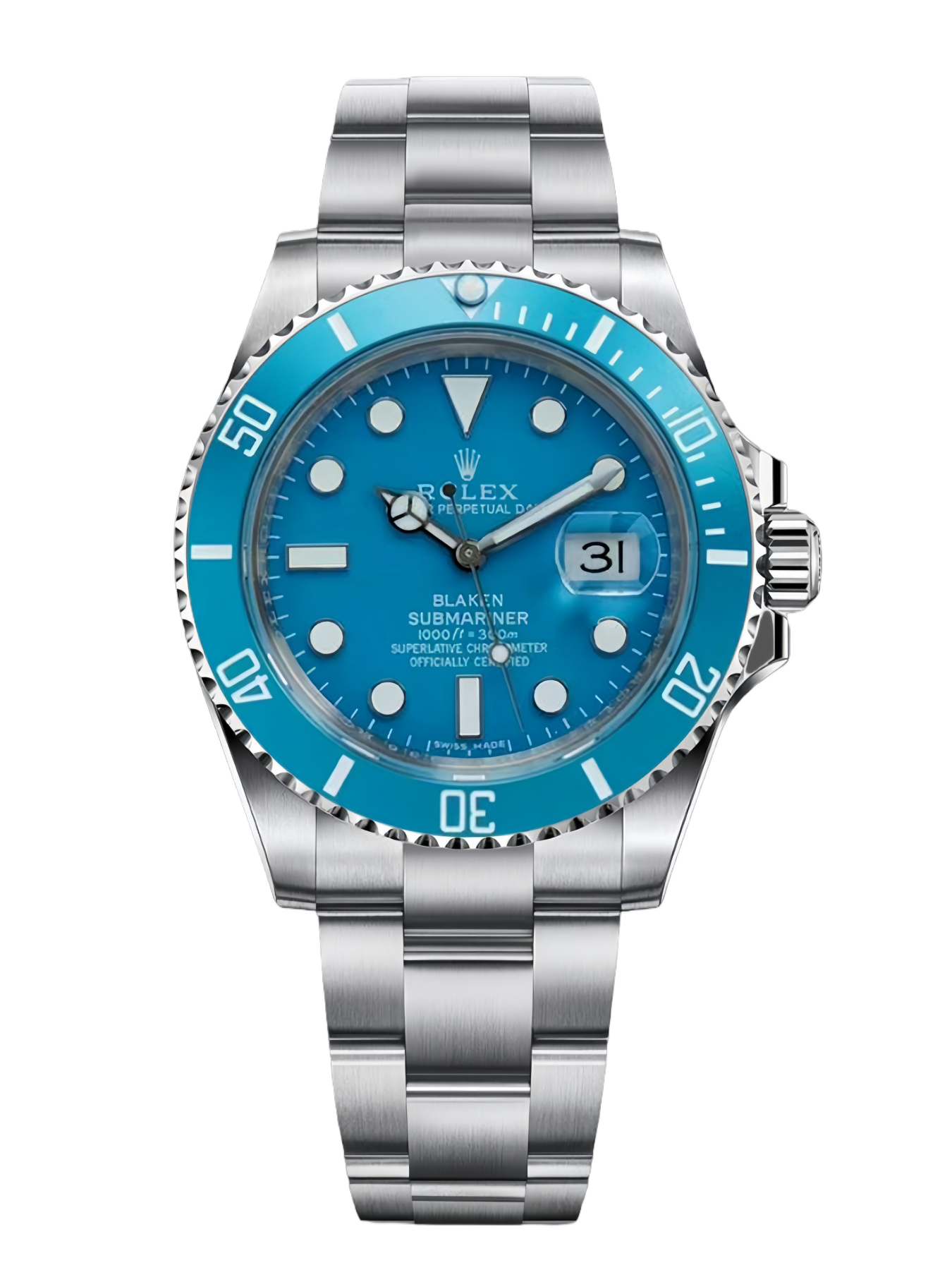 [2026 Mirror Grade]Rolex Submariner Date 41 Turquoise Blaken Goldsmith & Complications