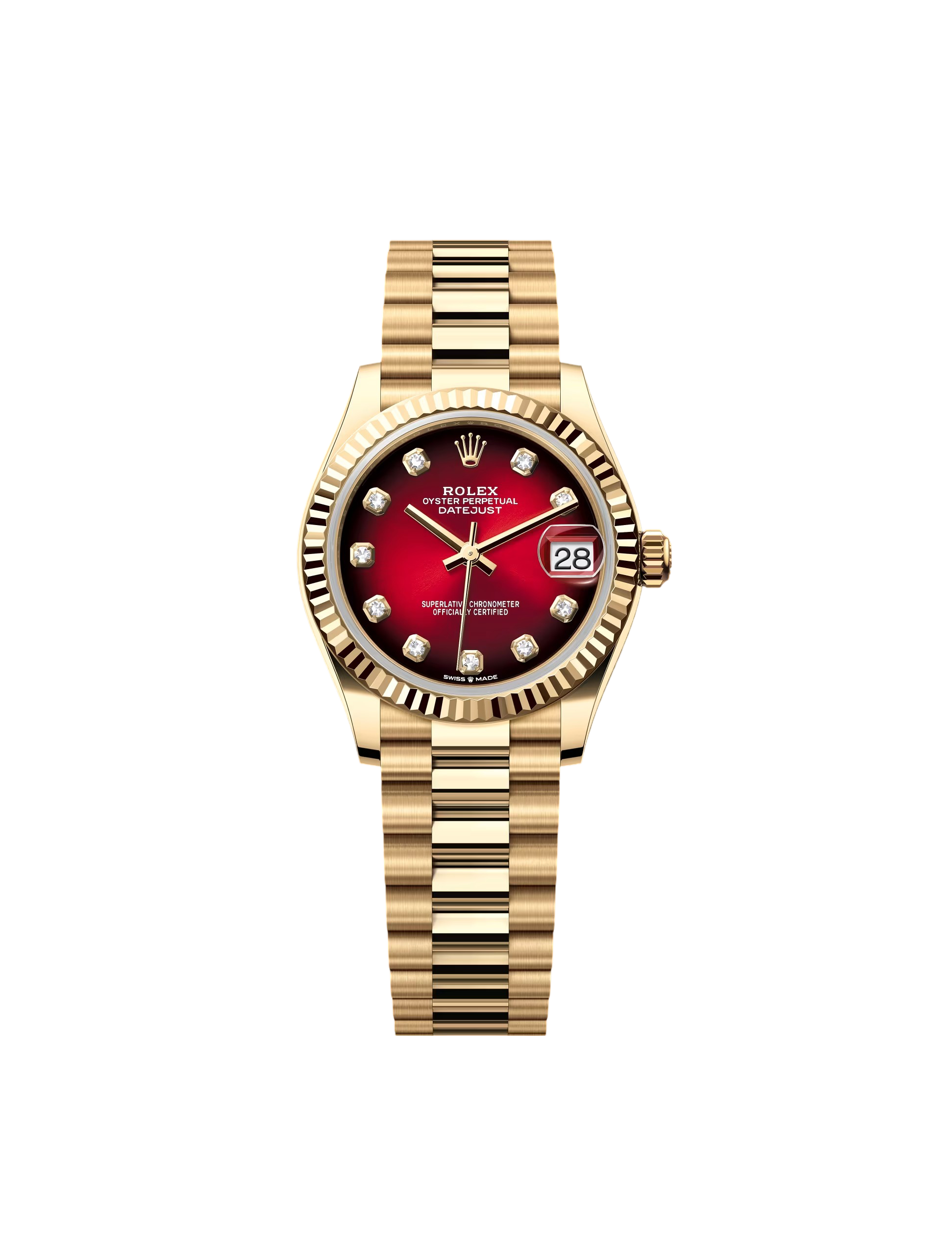 [2026 Mirror Grade]RLX Datejust m278278-0049 31mm Red Ombre Dial 18k Yellow Gold