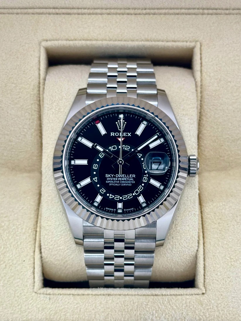 [2026 Mirror Grade]RLX  Sky-Dweller 42mm Stainless Steel Black Dial Jubilee - 336934