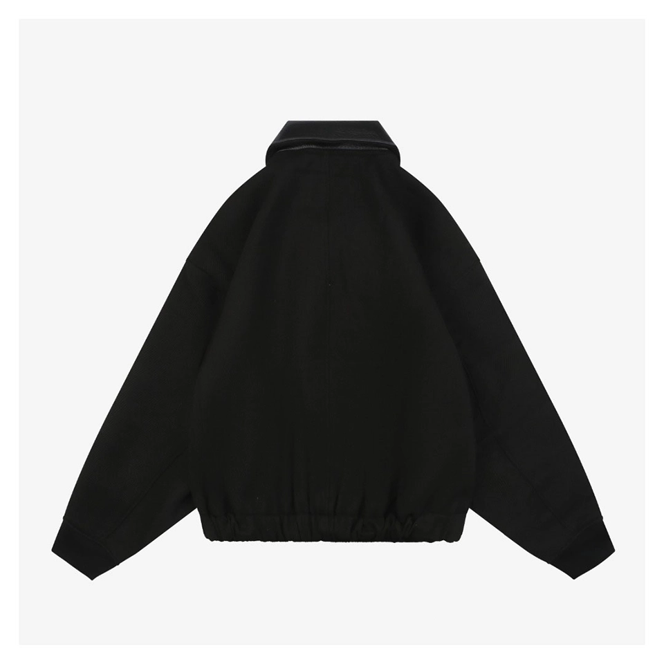 Nike Wool Blend Leather-Collar Jacket