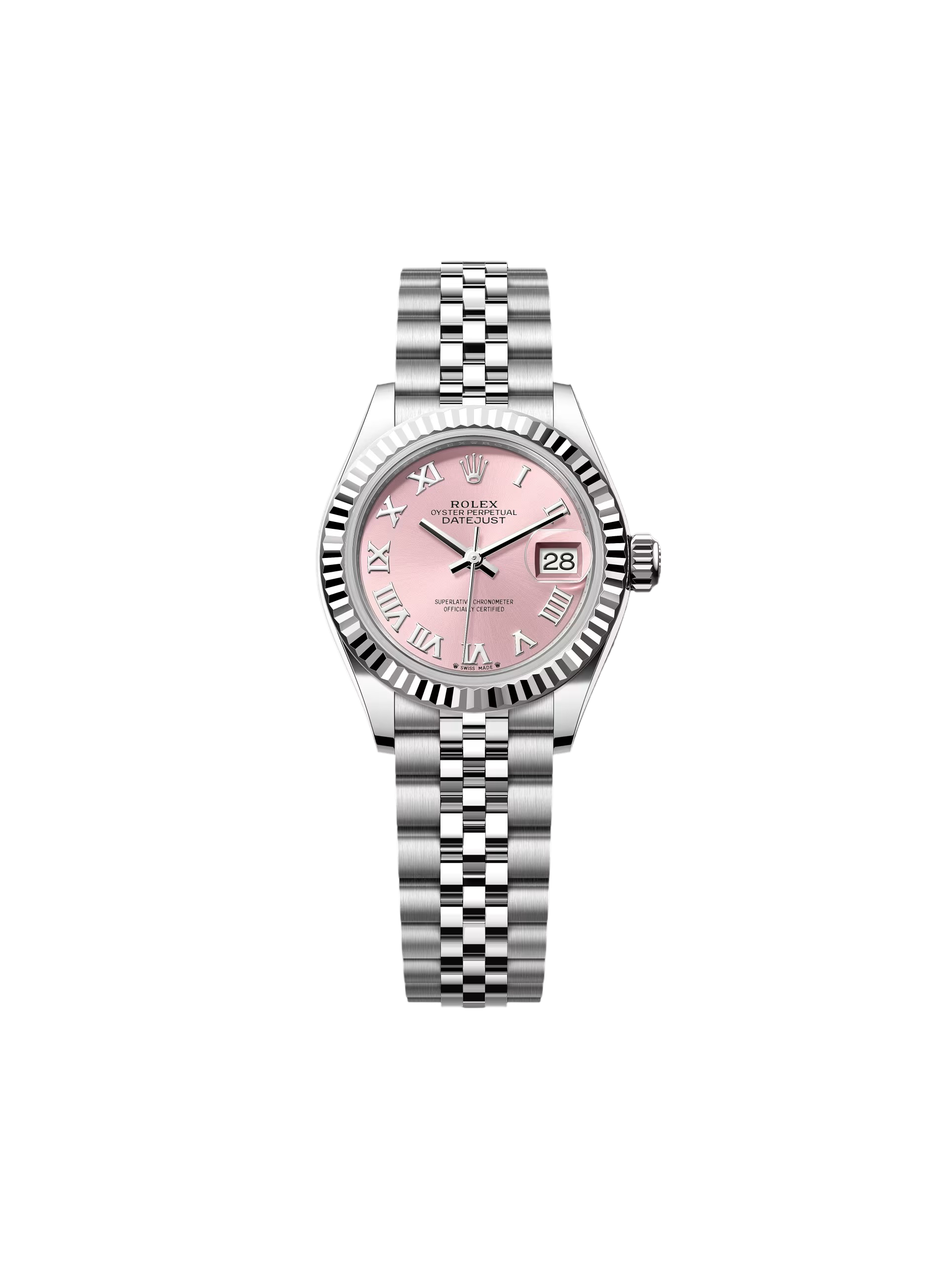[2026 Mirror Grade]RLX Lady-Datejust 28mm 279174 Pink Roman Dial Oyster Bracelet