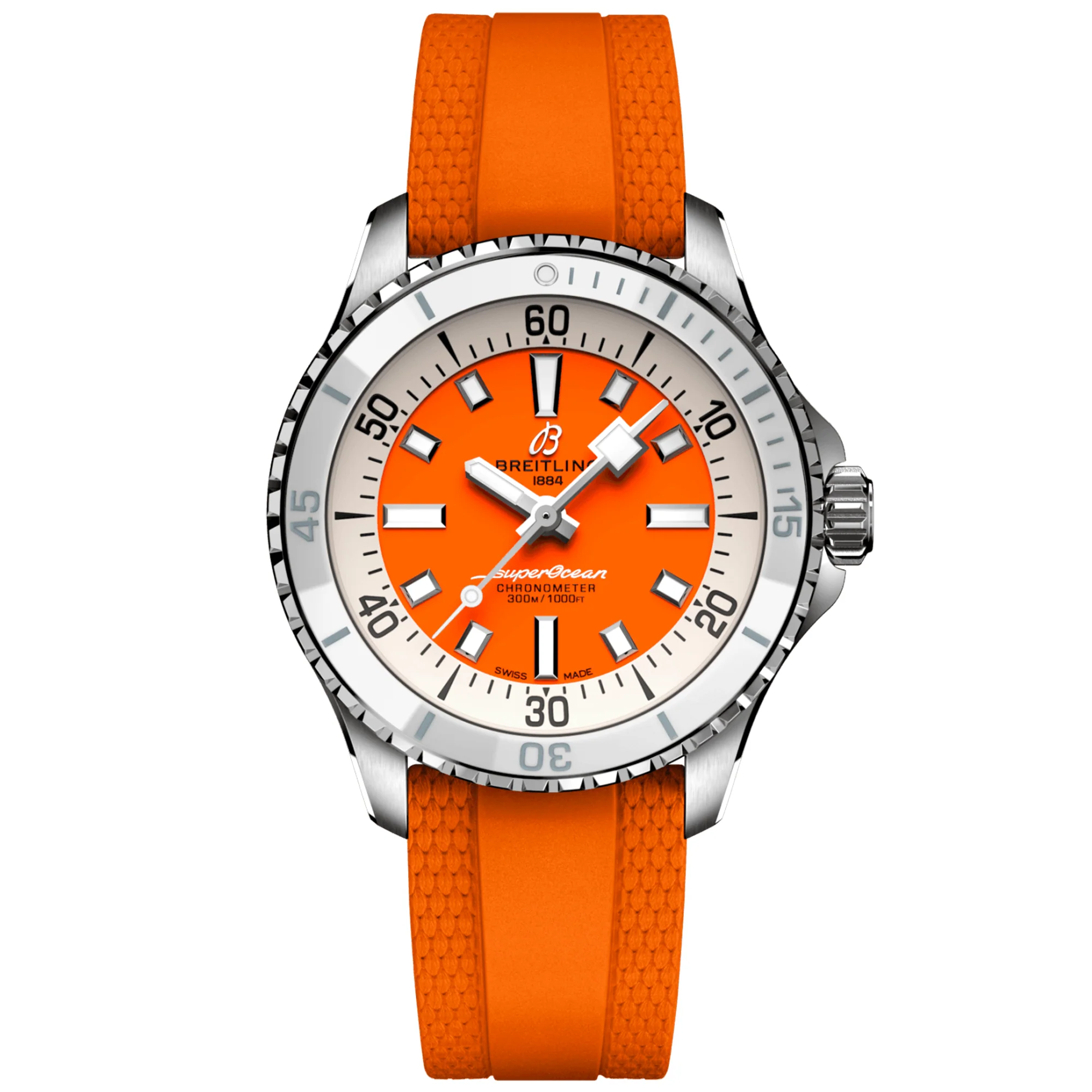 [2026 Mirror Grade]【Free Shipping】BREITLINGSuperocean 36mm Orange Dial Ladies Automatic Strap Watch