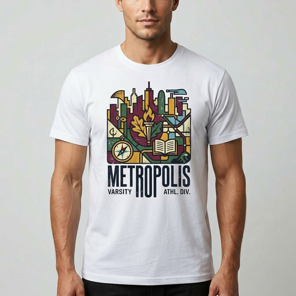 City Varsity Tee, Vintage Athletic Graphic T-Shirt, Unisex Streetwear Shirt CityTee7