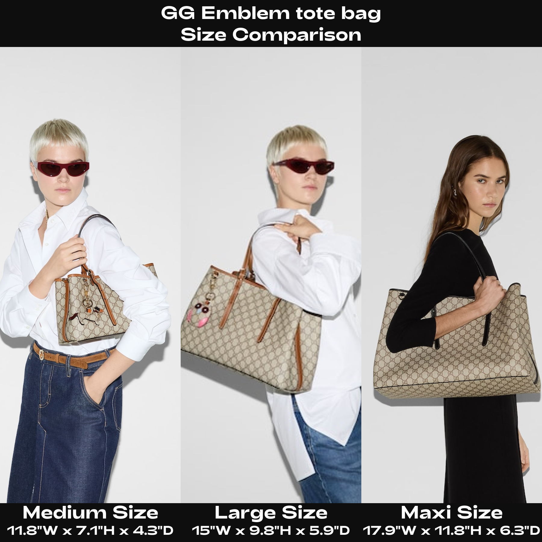 [TOP] Gucci GG Emblem Maxi brown tote bag