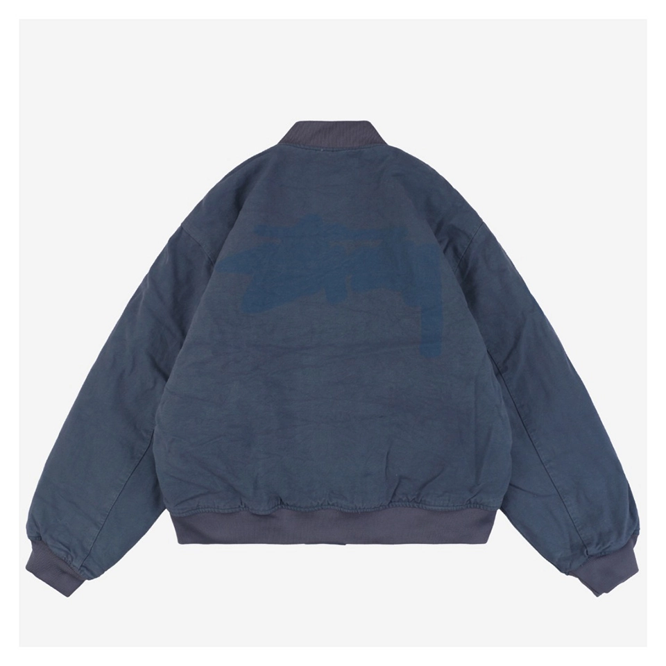 Stussy Blurred Graffiti Letter Print Jacket Blue