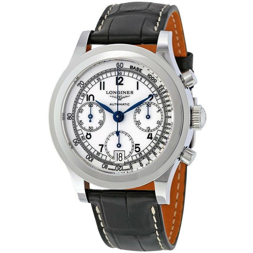 [2026 Mirror Grade]Longines Men's L2.768.4.13.2 Heritage Chronograph Black Leather Watch