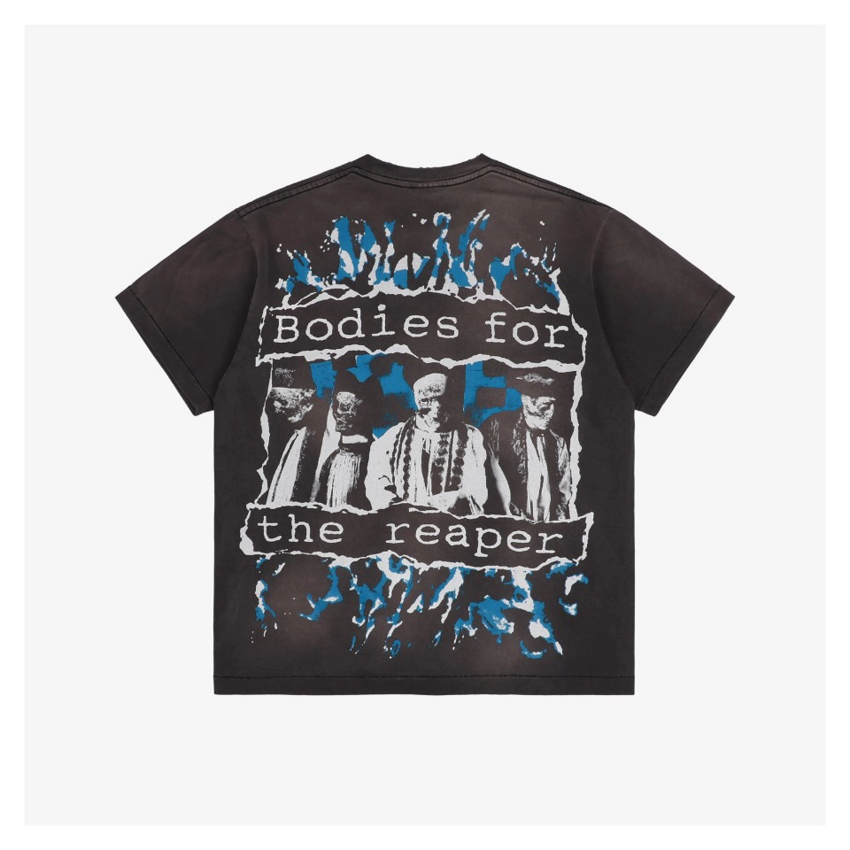 Saint Michael Jesus Hell & Angel Print T-Shirt