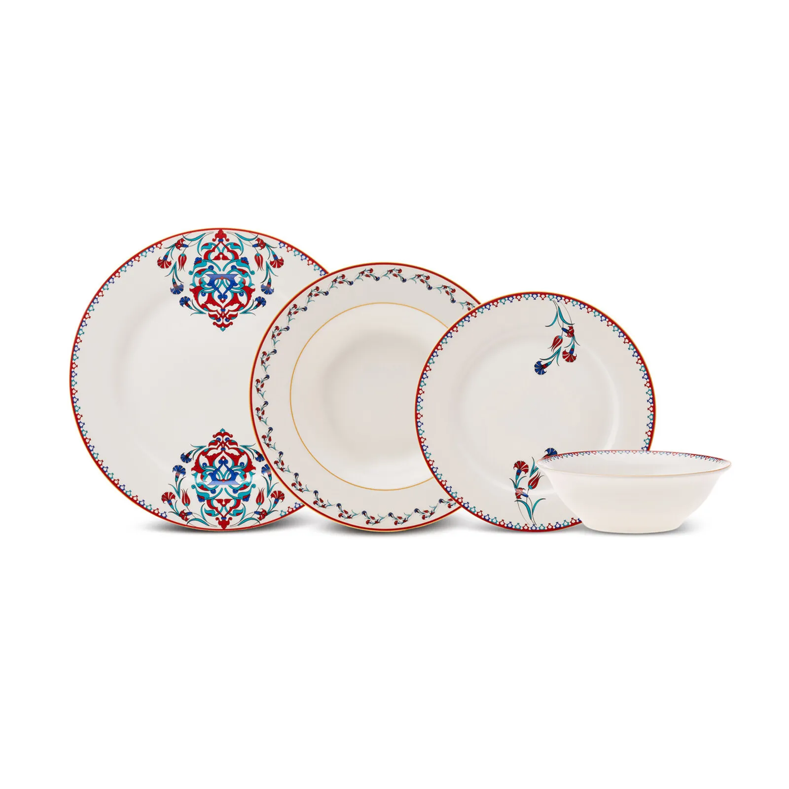 Service de table en porcelaine Karaca Nakkas pour 6 personnes, 24 pièces