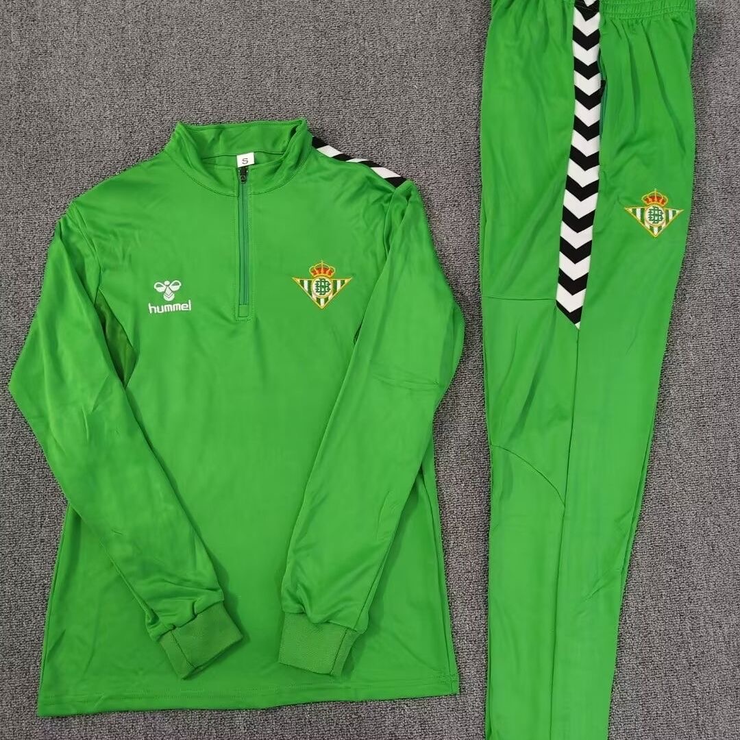 Kids Real Betis Training Kit (Sweatshirt+Pants) Green 2025/26