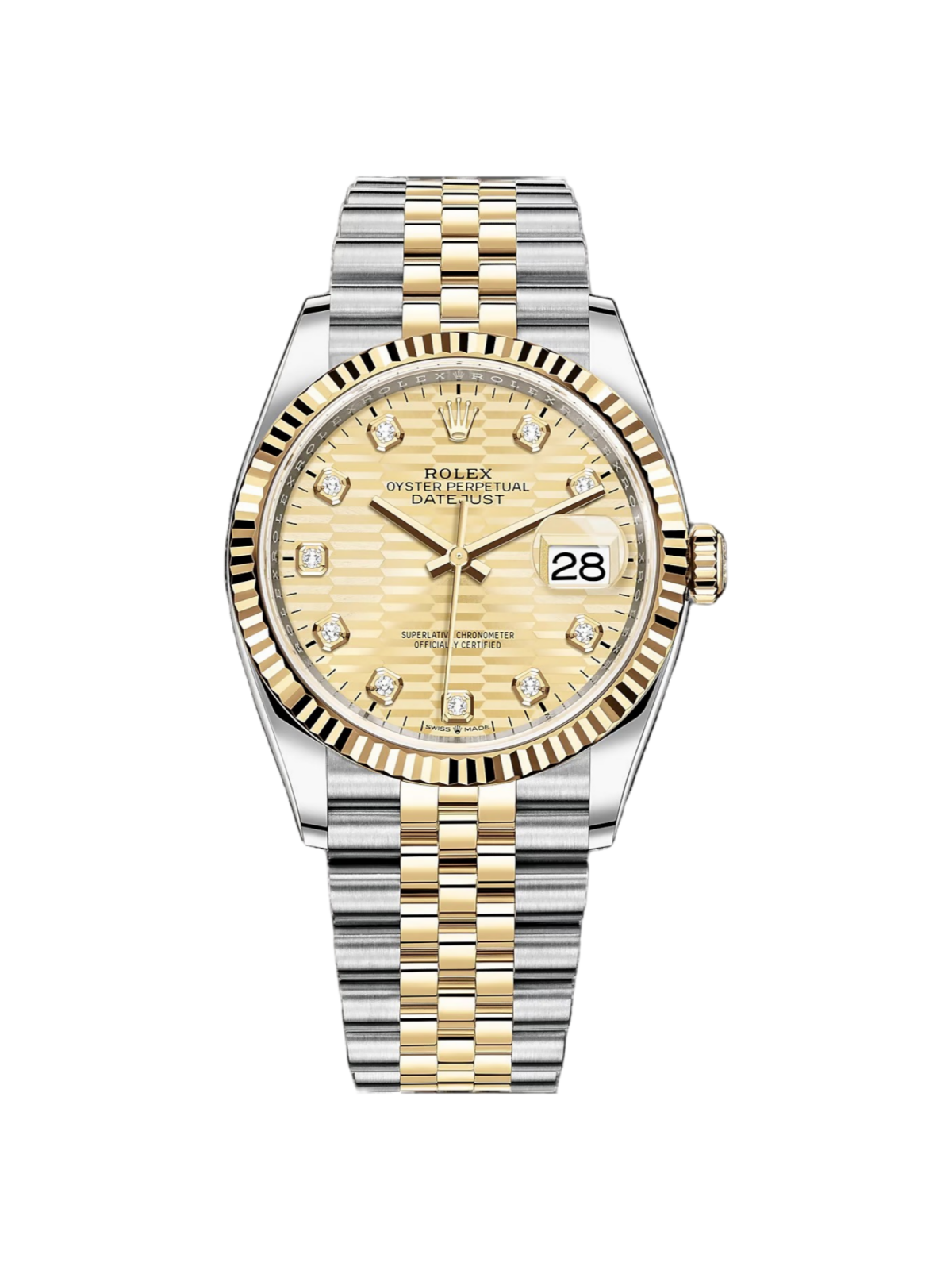 [2026 Mirror Grade]RLX  Datejust 36mm 126233 Champagne Fluted Motif Diamond Dial Jubilee Bracelet