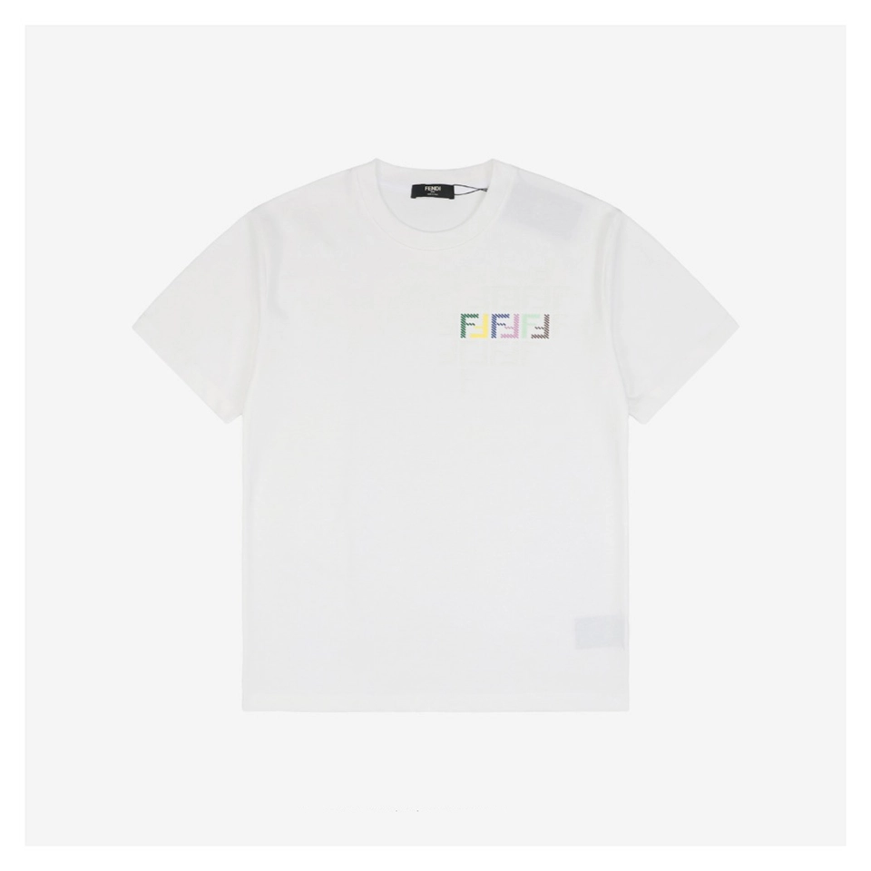 F Colorful FF Puffy Print T-Shirt (Black/White)