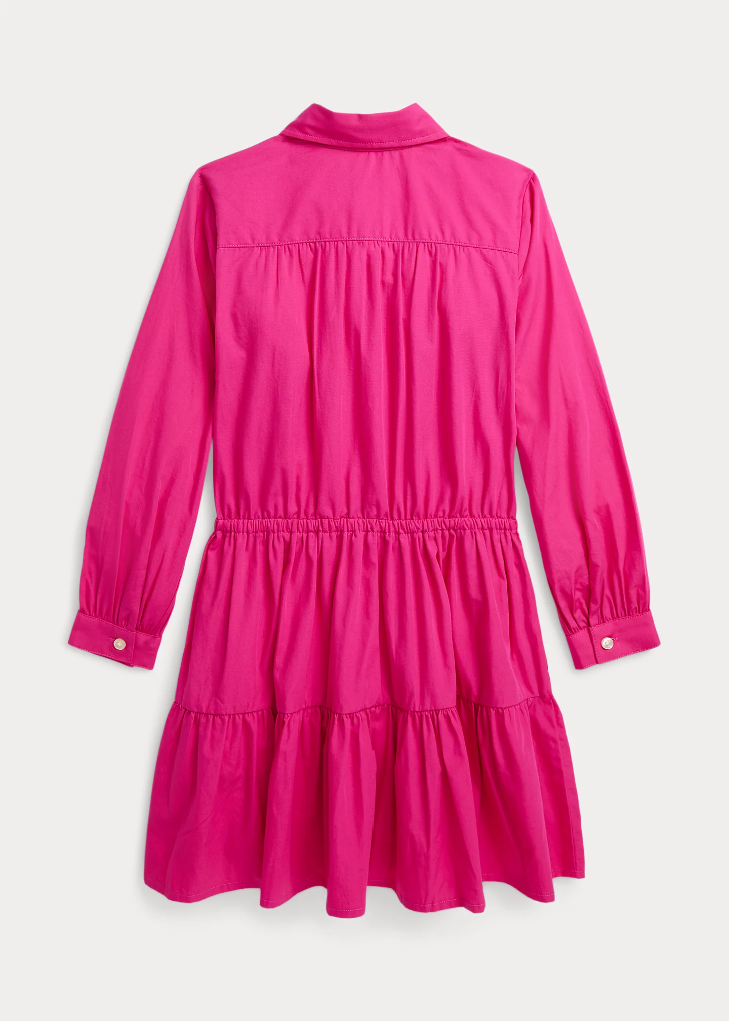 Tiered Cotton Poplin Shirtdress