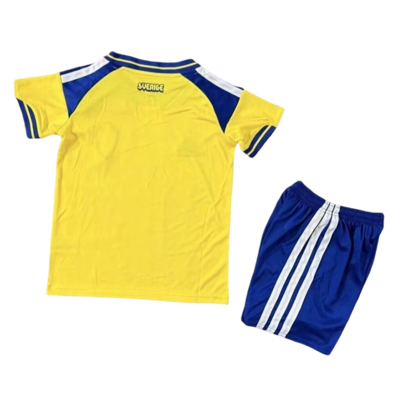 Sweden World Cup 2026 Home Kids Short Sleeve Kit & Jersey + Shorts Fan Version