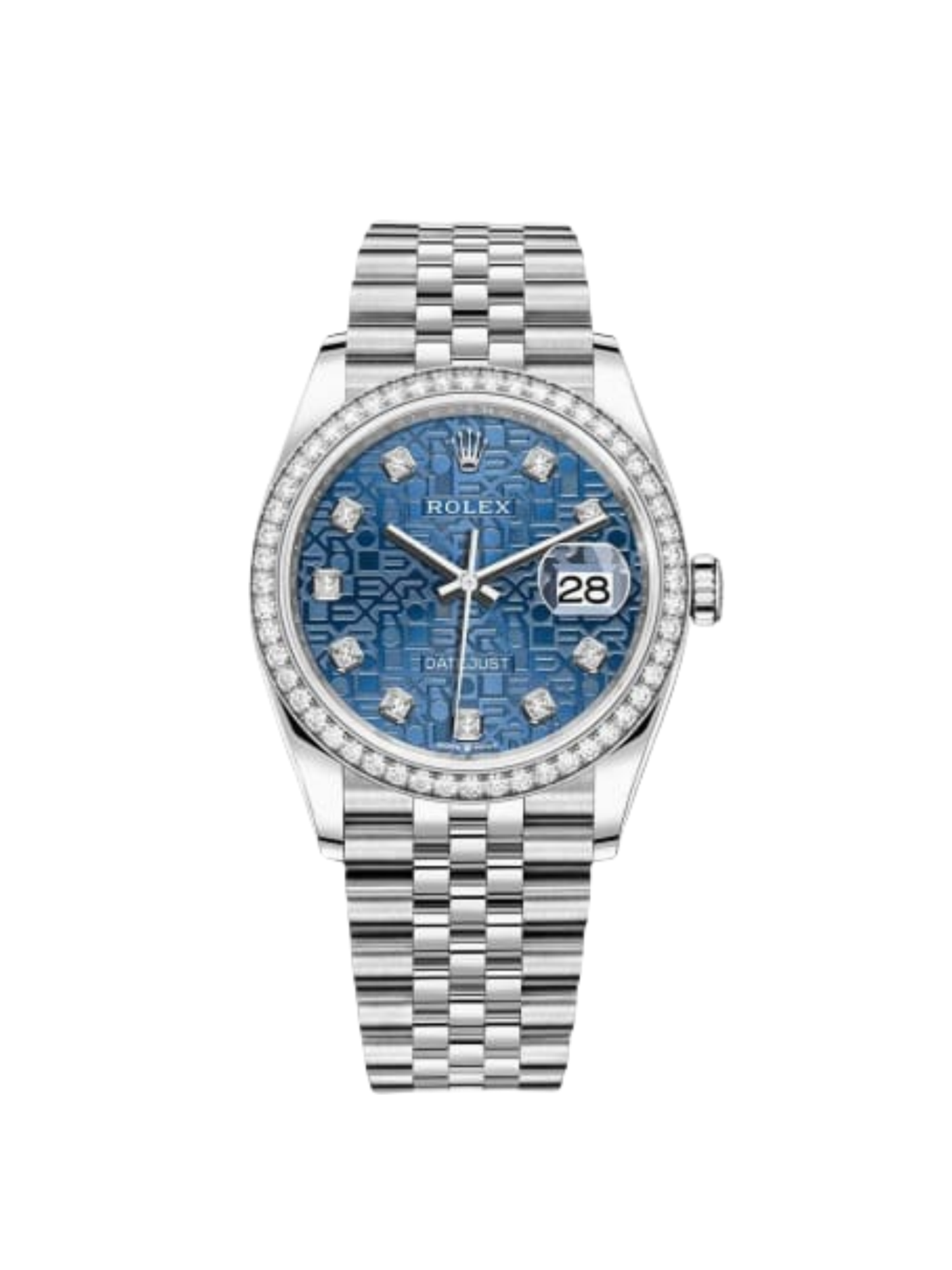 [2026 Mirror Grade]RLX  Datejust 36mm 126284 Blue Jubilee Diamond Dial & Diamond Bezel, Stainless Steel Oyster Bracelet Watch