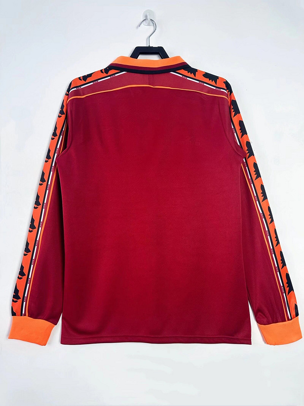 Roma Retro Soccer Jersey Home Long Sleeve Custom Shirt 1998/99