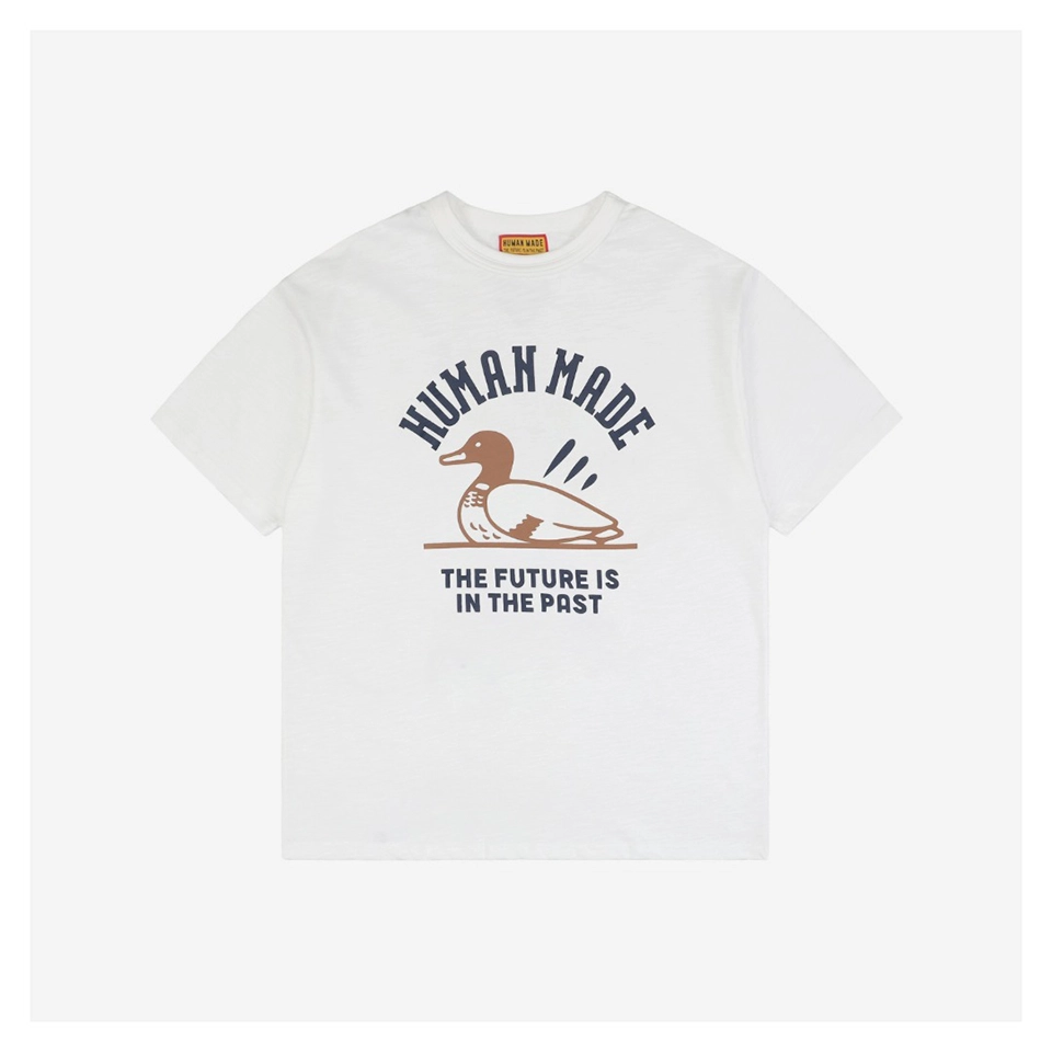 Human Made Arc Letter & Duck Graphic Print T-Shirt (Black/White)