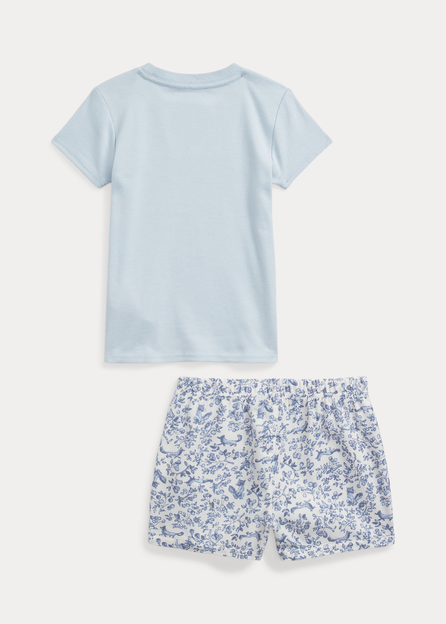 Cotton Tee & Flannel Short Sleep Set