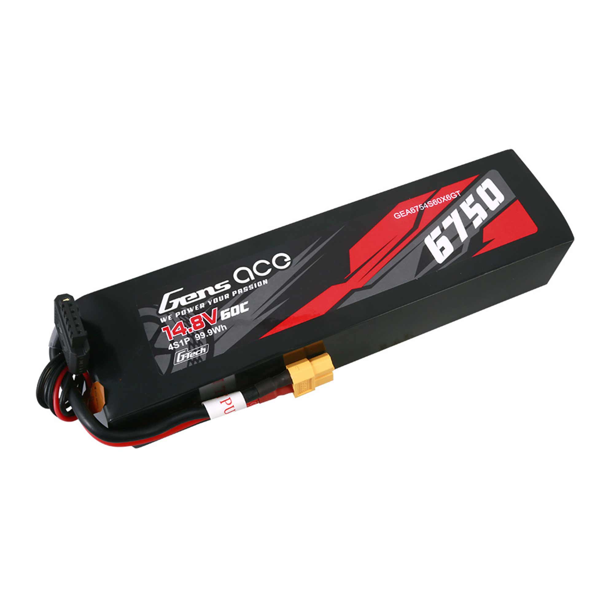 14.8V 6750mAh 4S 60C G-Tech Lipo Battery: XT60