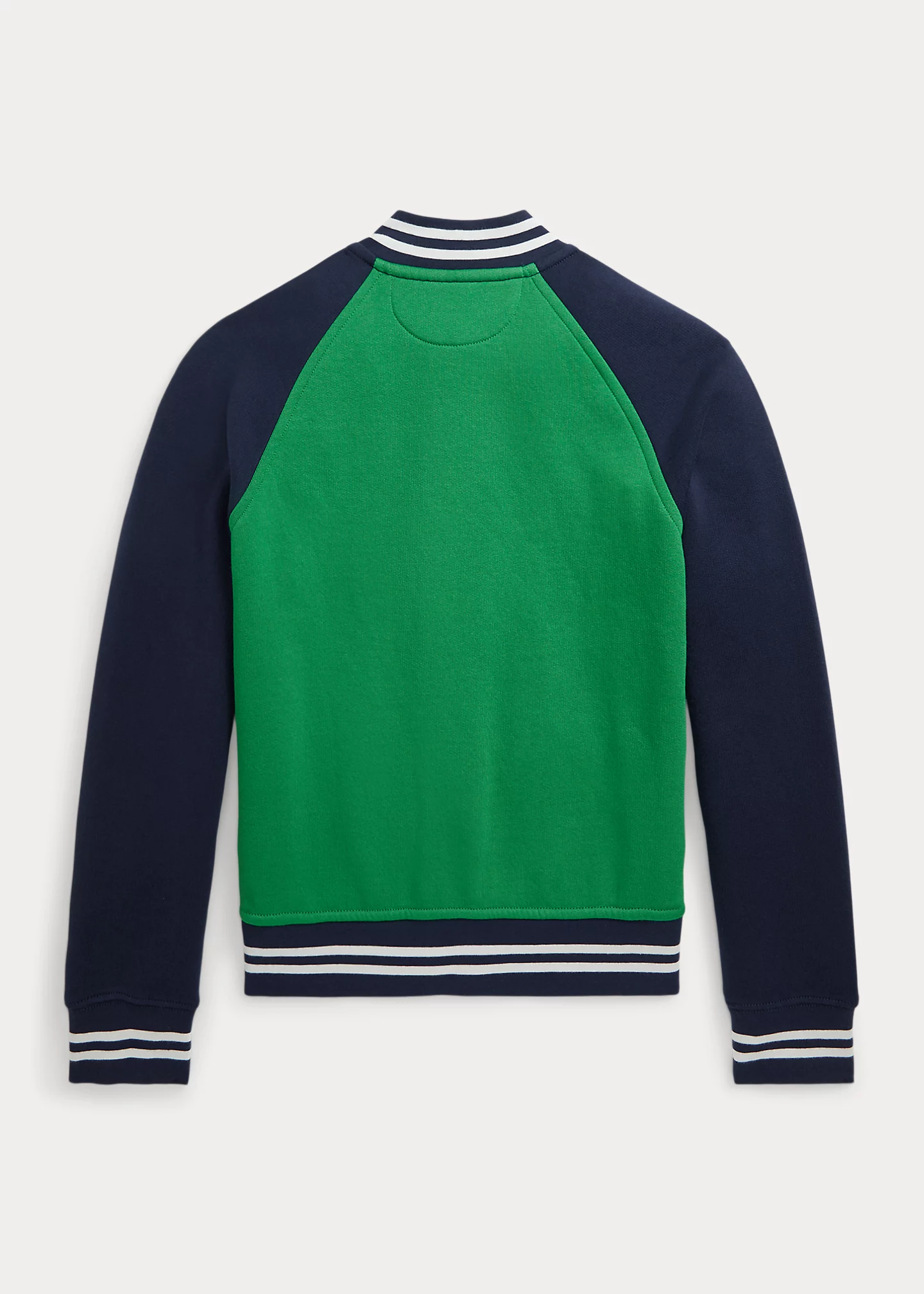 Color-Blocked Fleece Baseball Jacket