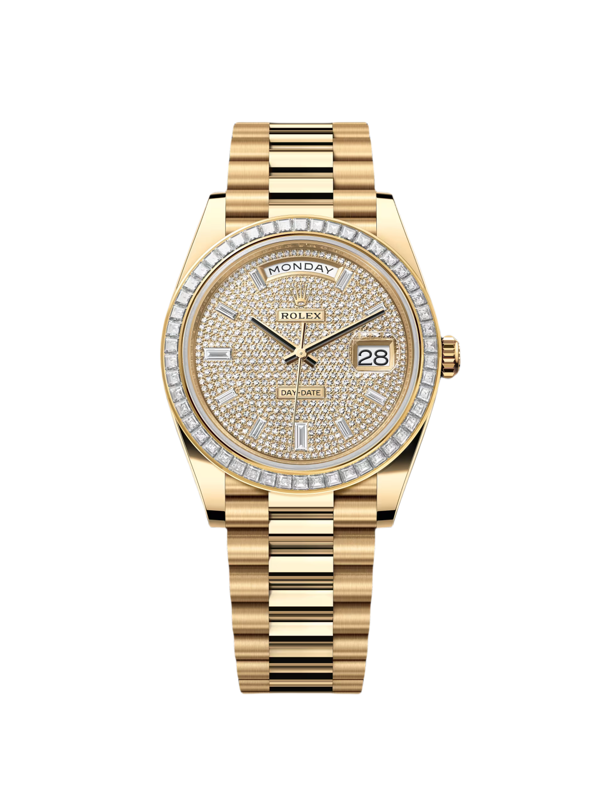 [2026 Mirror Grade]RLX Day-Date 40mm 228398TBR-0036 Diamond Paved Dial President Watch