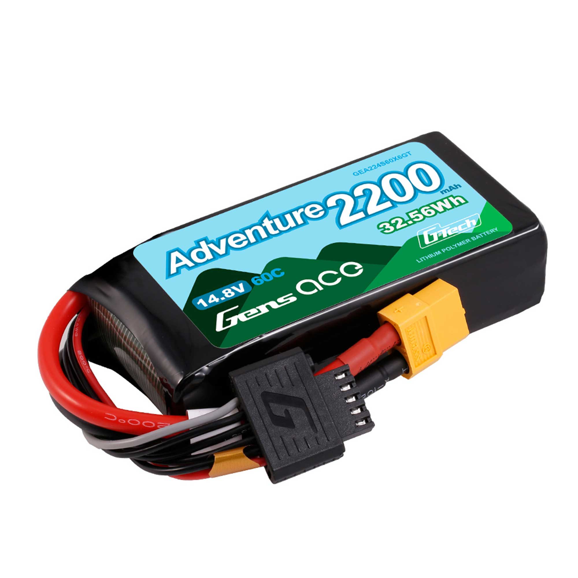14.8V 2200mAh 4S 60C G-Tech LiPo Battery: XT60