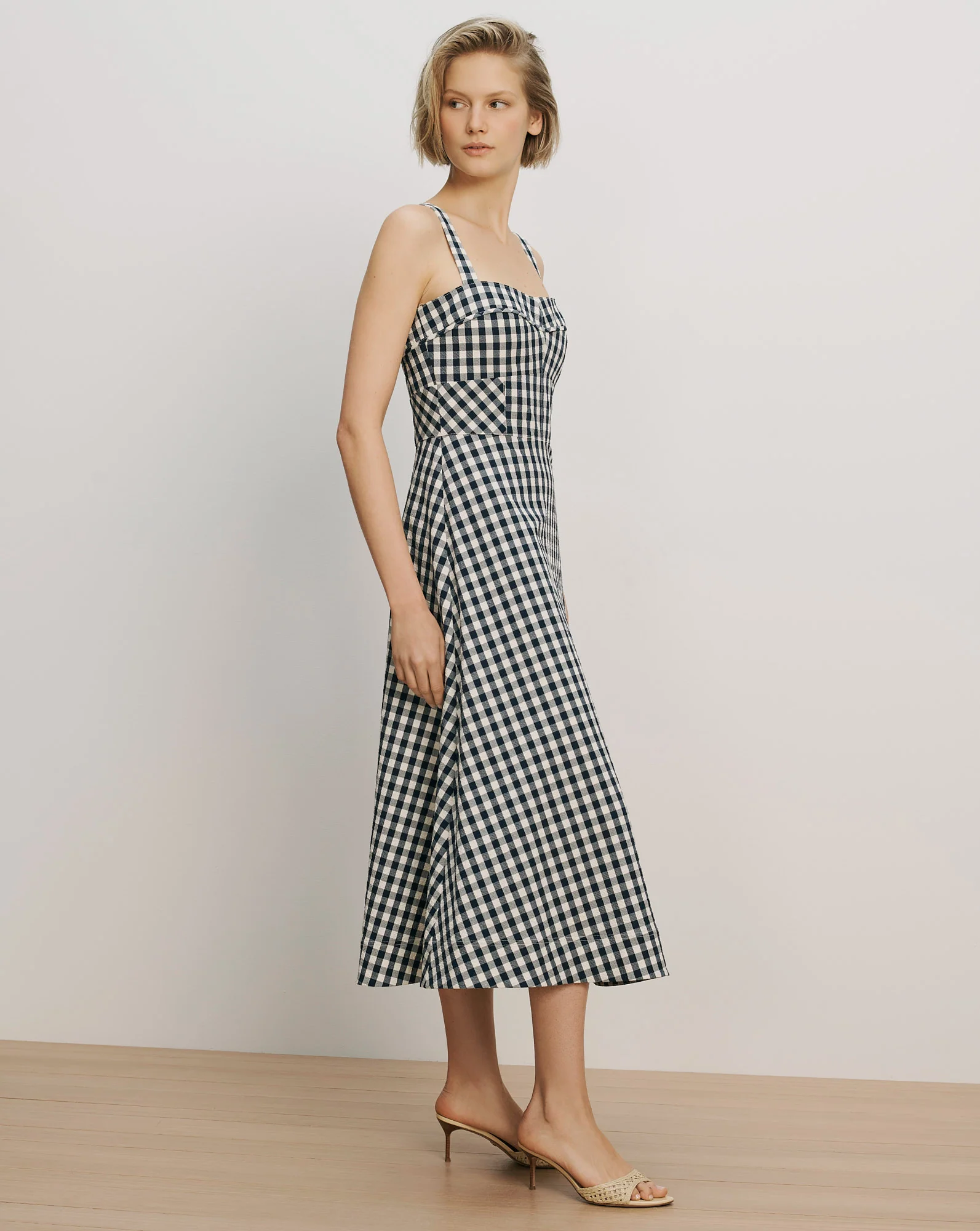 Aila Gingham Midi Dress