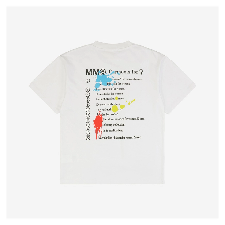 Maison Margiela Graffiti Numbers & Text Print T-Shirt (Black/White)