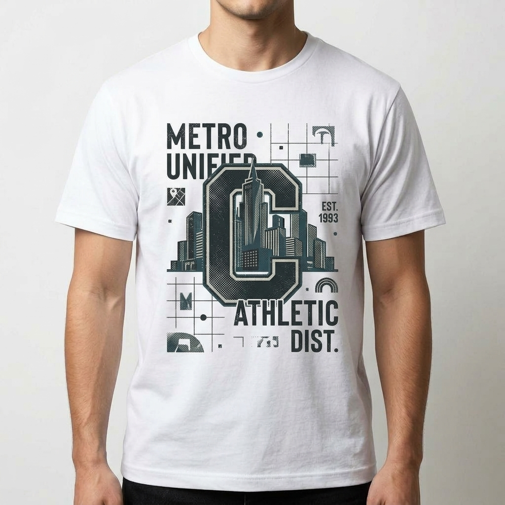 City Varsity Tee, Vintage Athletic Graphic T-Shirt, Unisex Streetwear Shirt CityTee2