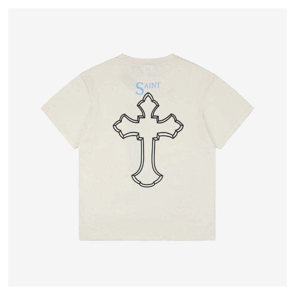 Saint Michael 2PAC Cross Portrait Print T-Shirt