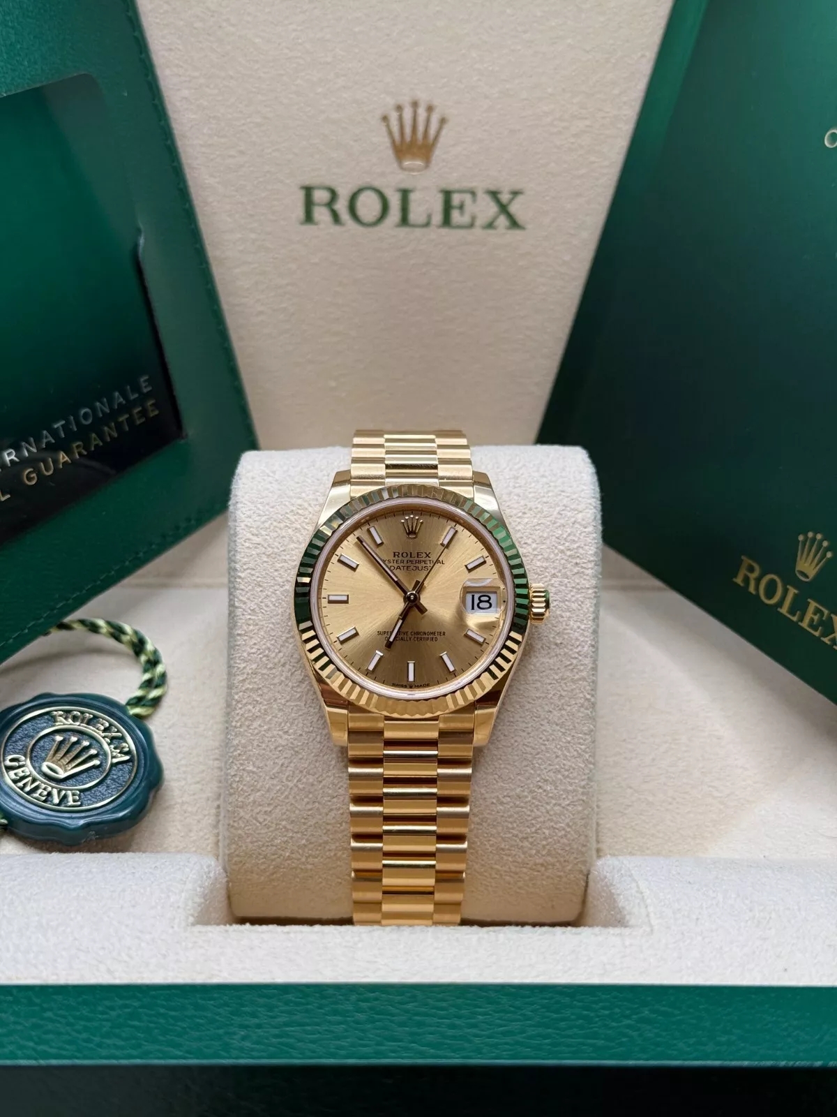 [2026 Mirror Grade]RLX Datejust m278278-0040 Champagne 31mm Dial President Bracelet Watch