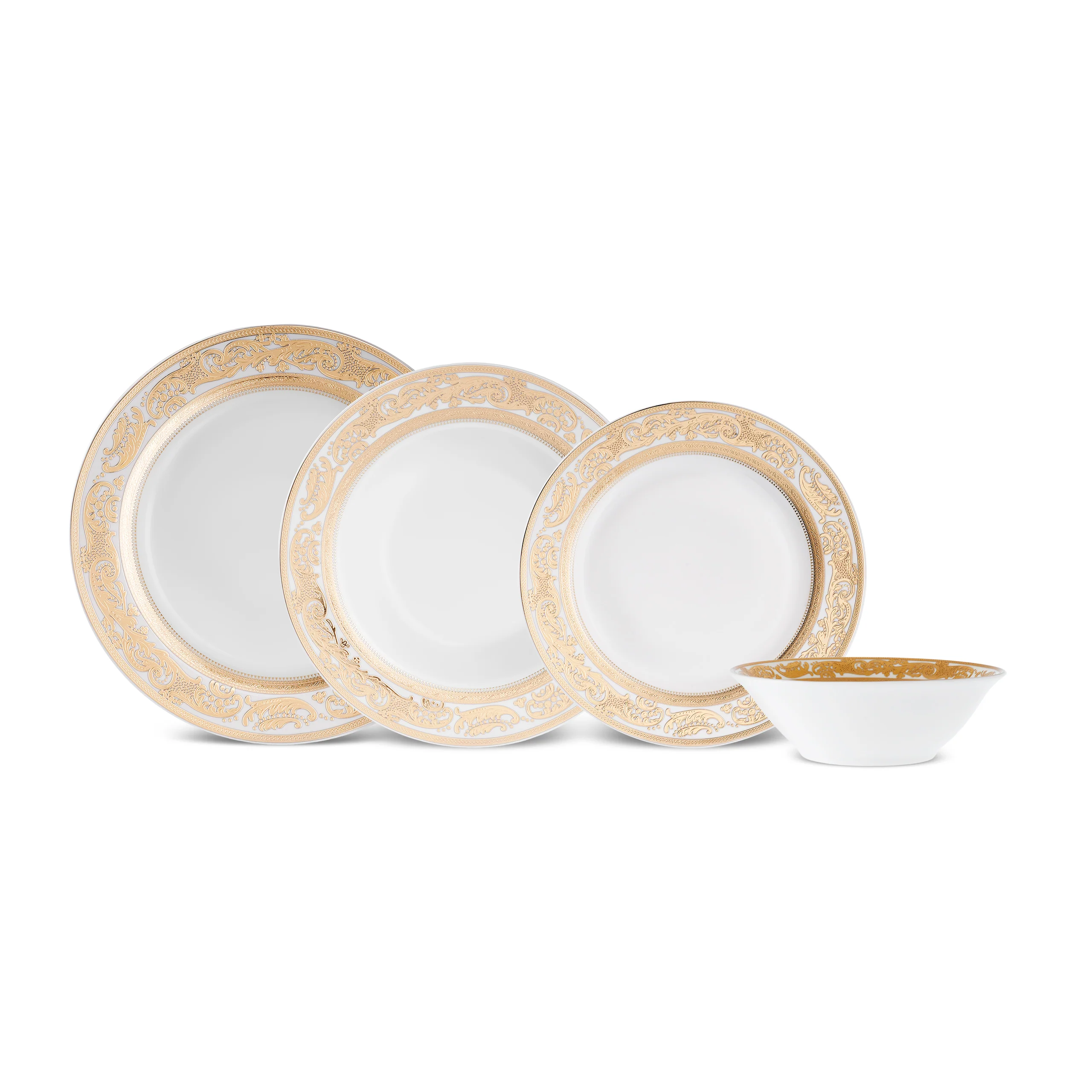 Karaca Elegance Bone Isola Service De Table 24 Pièces Pour 6 Personnes, Multicolore