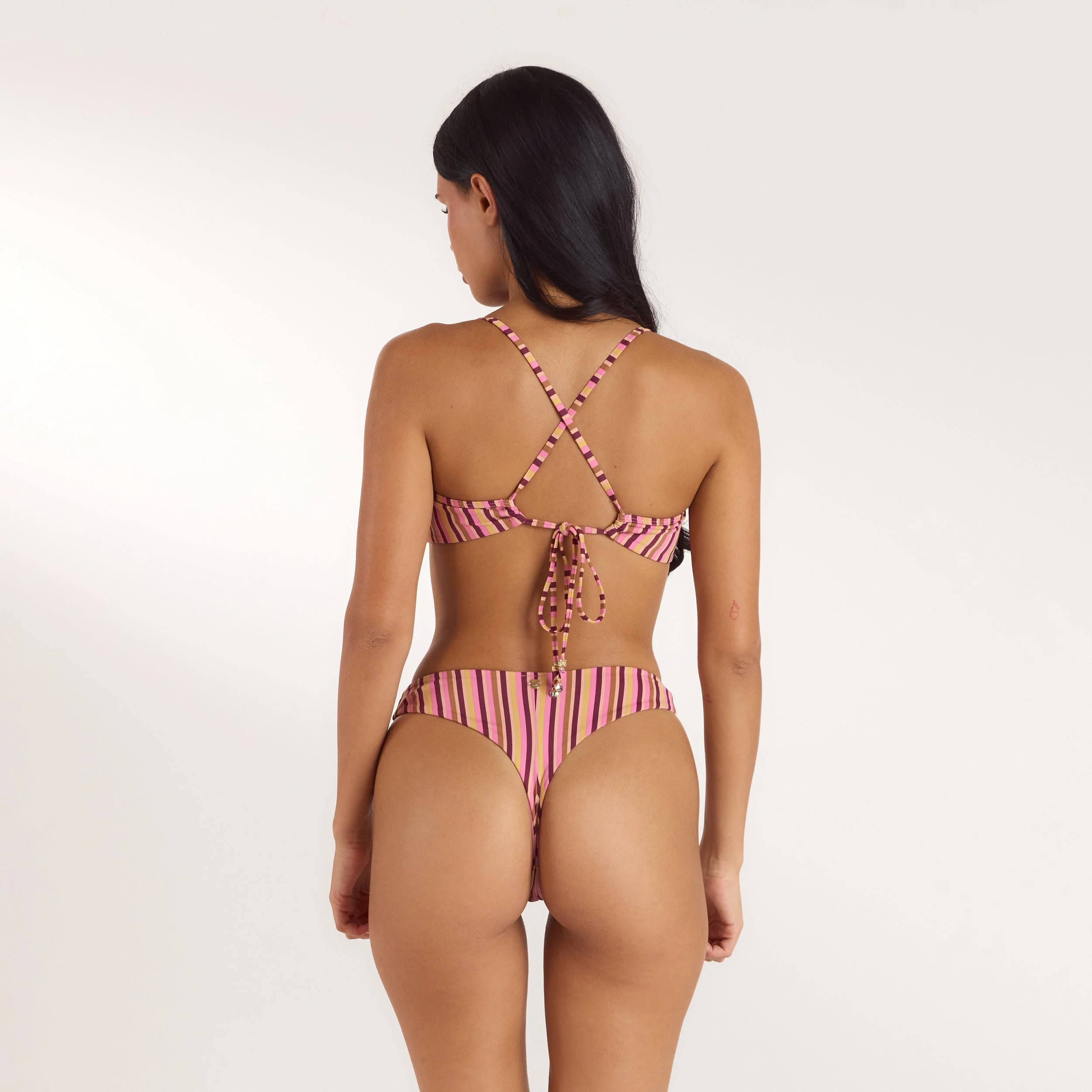 Sunstripe Wired Bikini Top - Retro Stripe