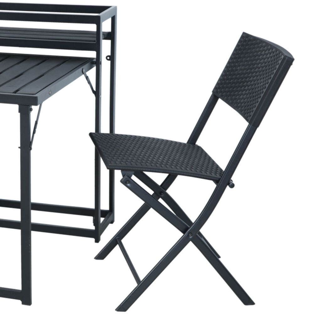 DIRECT HOME AND GARDENZestaw mebli balkonowych z kwietnikiem DIRECT HOME AND GARDEN, czarny