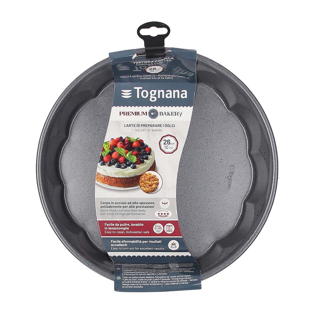 TOGNANA Forma do pieczenia okrągła 26 cm Tognana Premium Bakery, falowana, szara