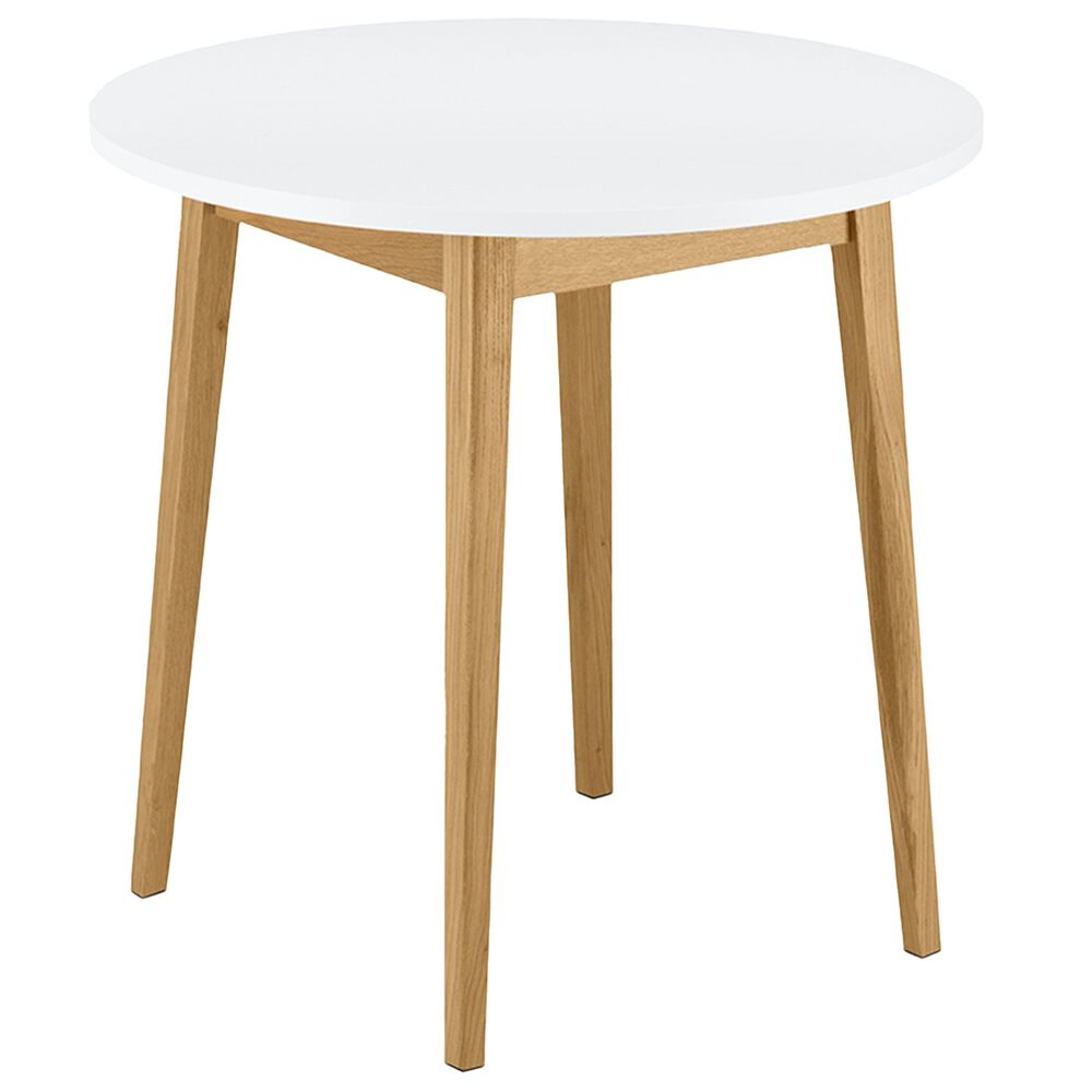KONSIMO Stół okrągły Frisk, śr. 80 cm, biały