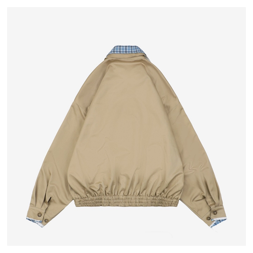 MM Plaid Layered Collar Embroidered Jacket