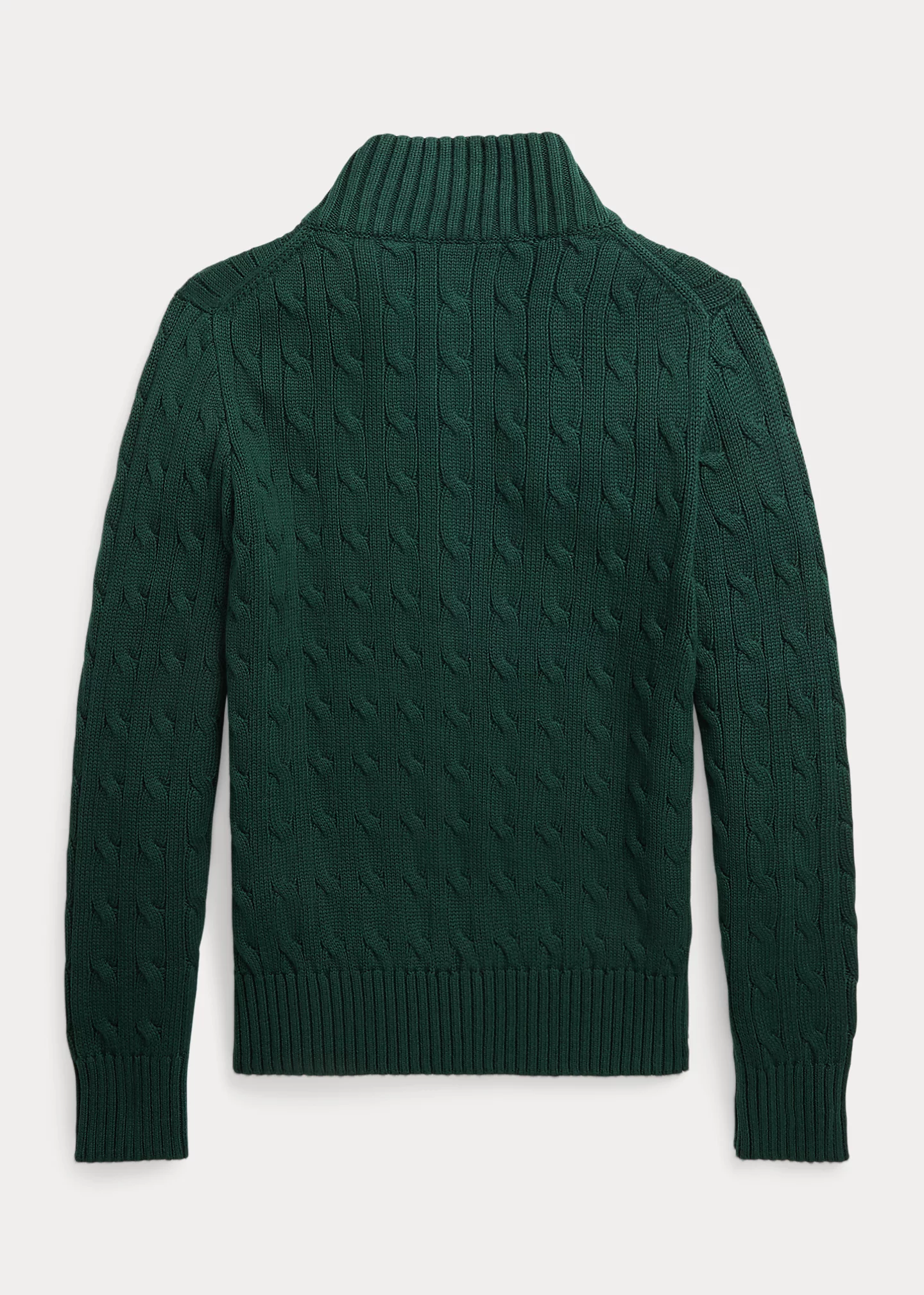 Cable-Knit Cotton Quarter-Zip Sweater