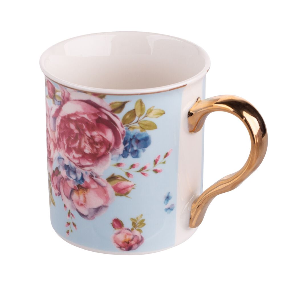 ALTOM DESIGN Komplet 6 kubków ze złotym uchem Scarlett, 250 ml, błękitny, NBC