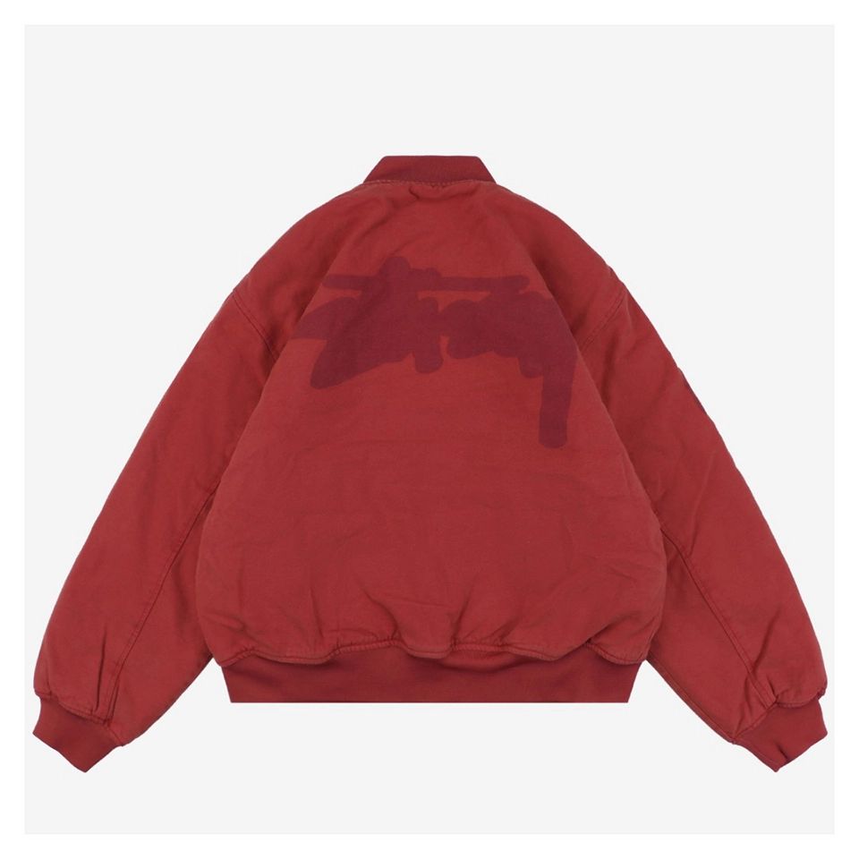 Stussy Blurred Graffiti Letter Print Jacket Red