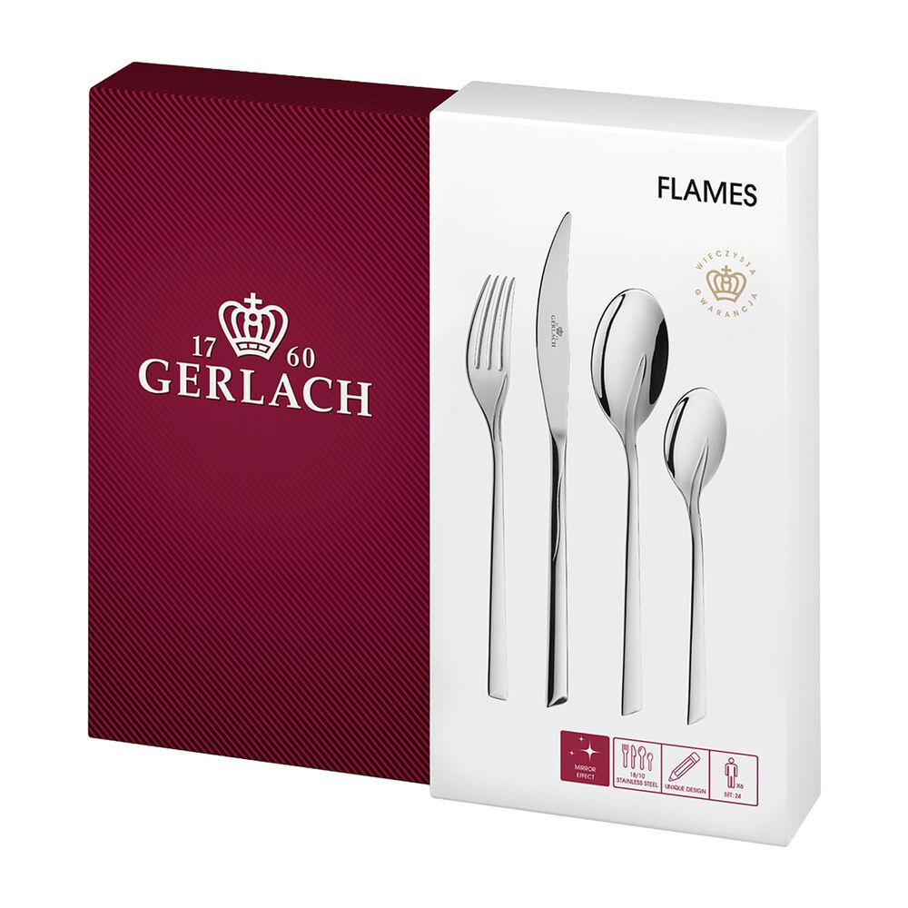 GERLACH Zestaw sztućców Gerlach Flames, 24 el., stal nierdzewna