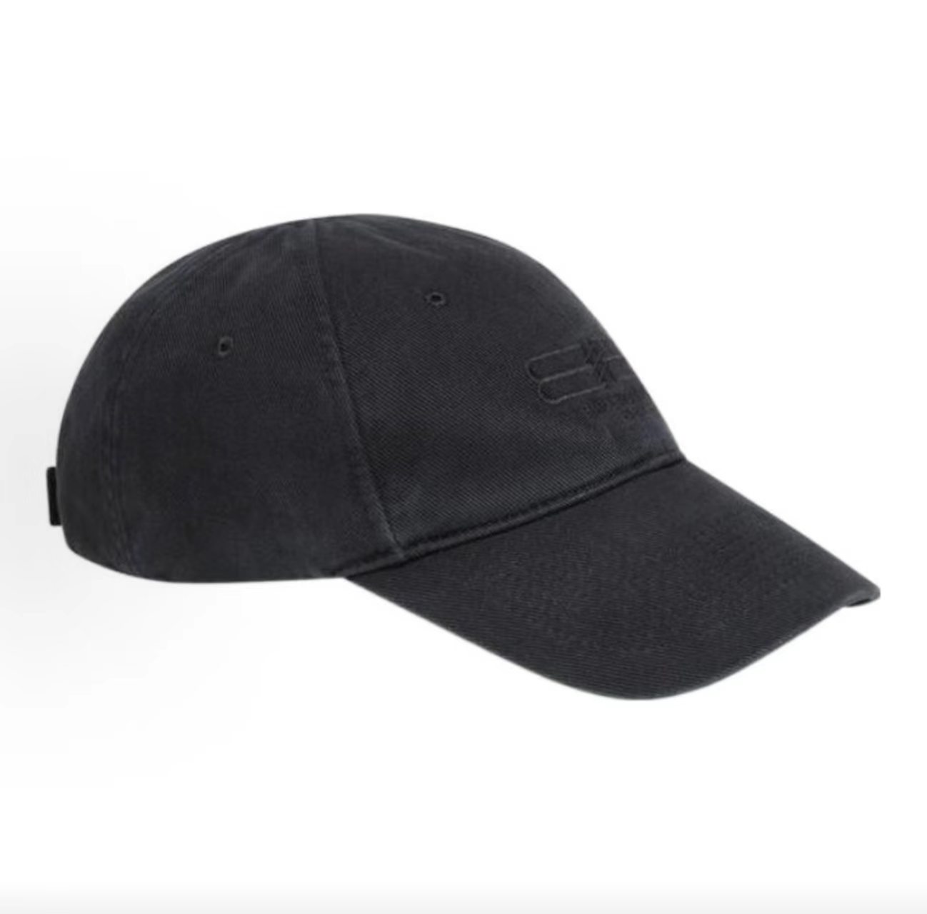 Balenciaga Tone On Tone Double B Black Baseball Cap