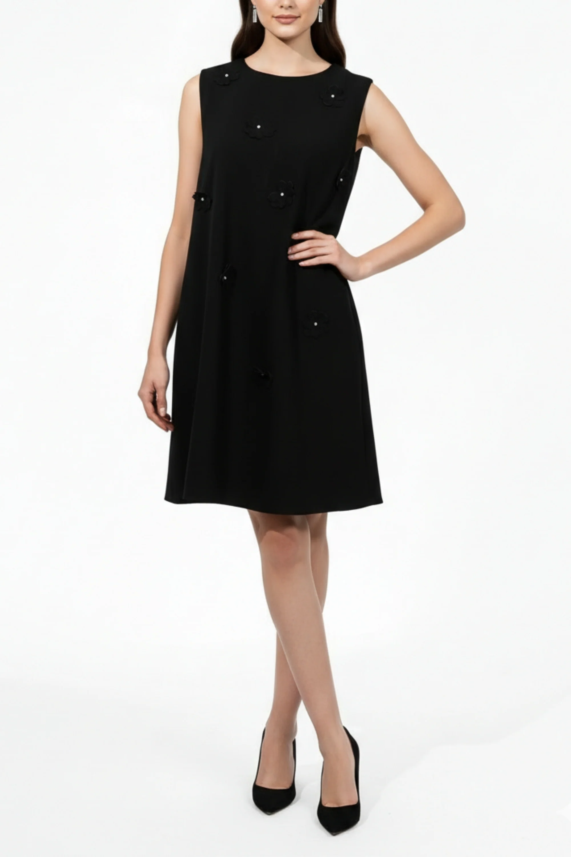 Adelaide Black Floral Dress