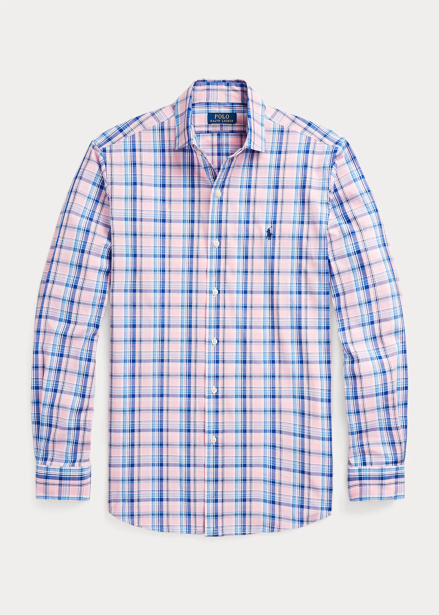 Classic Fit Plaid Stretch Poplin Shirt